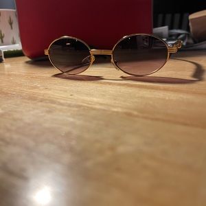 Vintage designer wood frame glasses